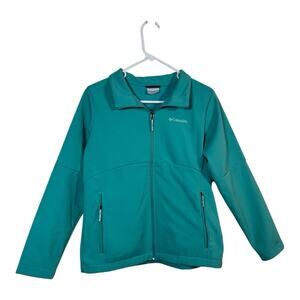 Columbia Kids XL Teal Softshell Fleece Lined Full Zip Outdoor Jacket